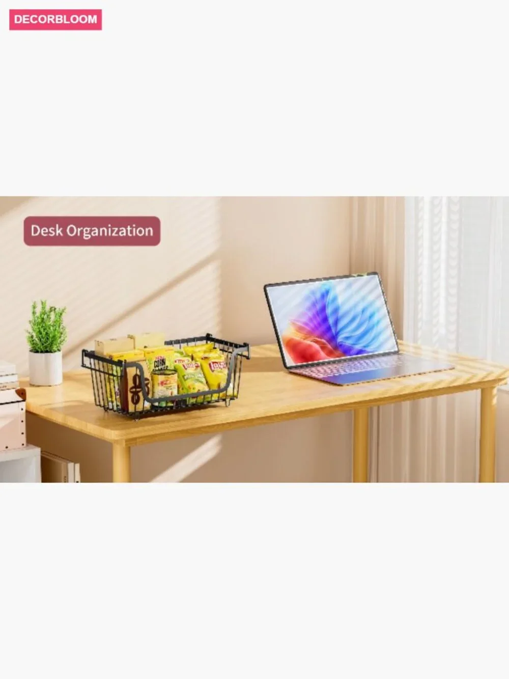 4 Pcs Stackable Wire Baskets for Pantry Organization and Storage